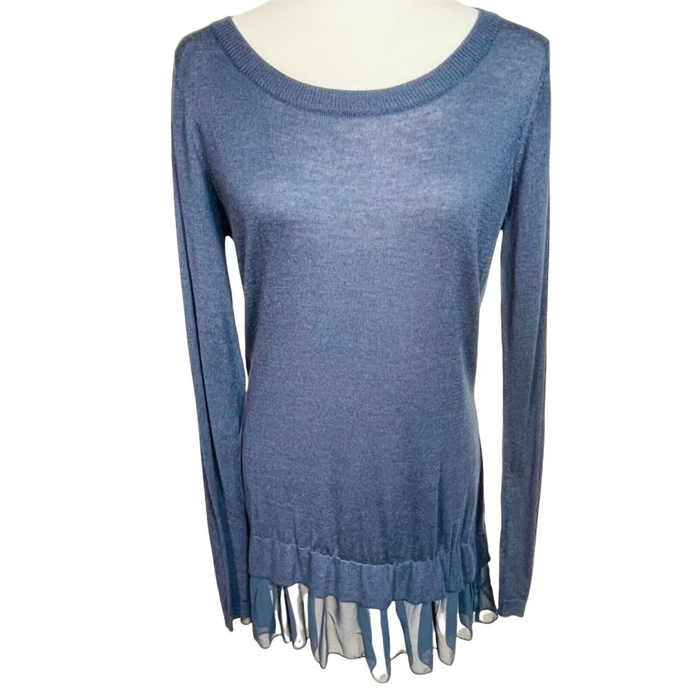 Matilda Jane Blue Lightweight Dress NWT Long Sleeve Ruffle Hem M